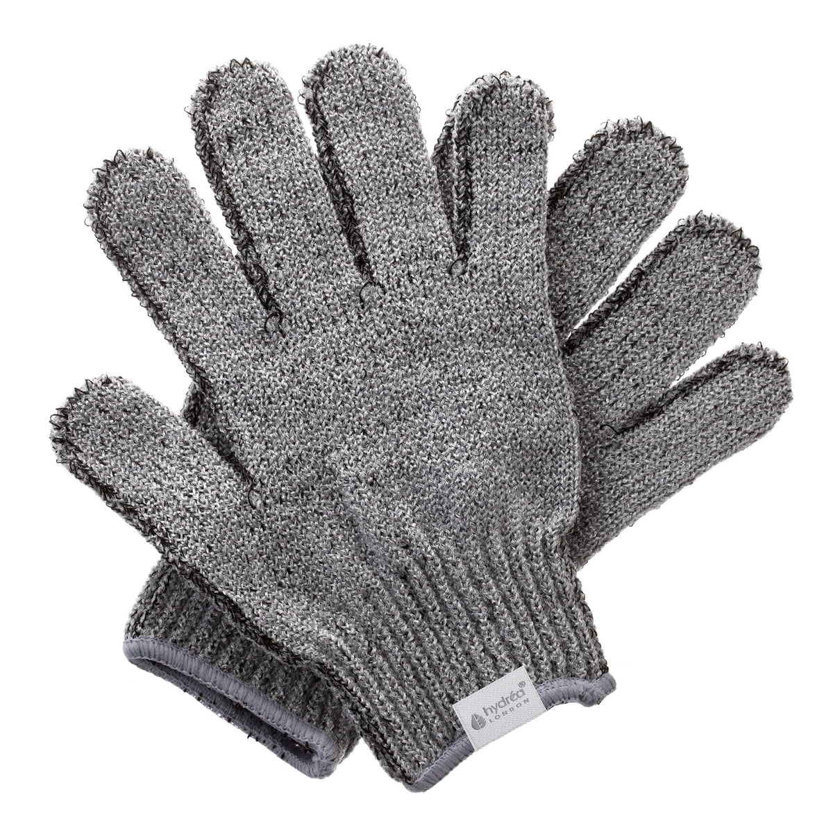 Hydrea London Exfoliating Gloves - Carbonised Bamboo Face Exfoliator & Body Scrubber for Men & Women - Deep-Cleansing & Smoothing Shower Mitt Exfoliant - Charcoal Facial Bath Scrub for Skincare