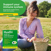 Hux D3 Vitamin 3200iu, Huxley Europe, Vegetarian Capsules, Suitable for Kosher and Halal Diets 30 Count (Pack of 1)