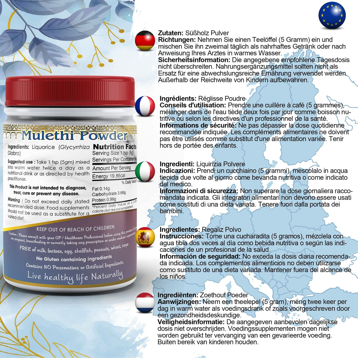 DivyaHerb Liquorice Root Powder (Yastimadhu - Mulethi - Jethimadh)