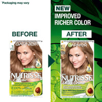 Garnier Nutrisse Permanent Hair Dye, Natural-looking, hair colour result, For All Hair Types, 7 Dark Blonde