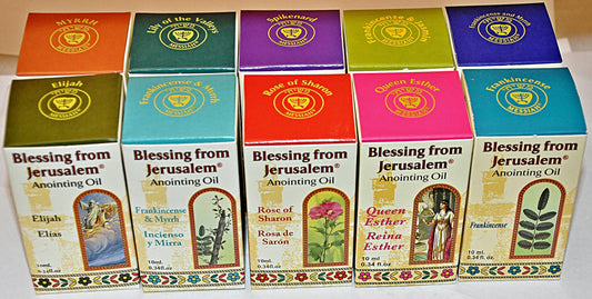 Lot's of 10 x Anointing Oil 12 ml. EIN Gedi from Holy Land Jerusalem Great Value Pack (10 Bottles)