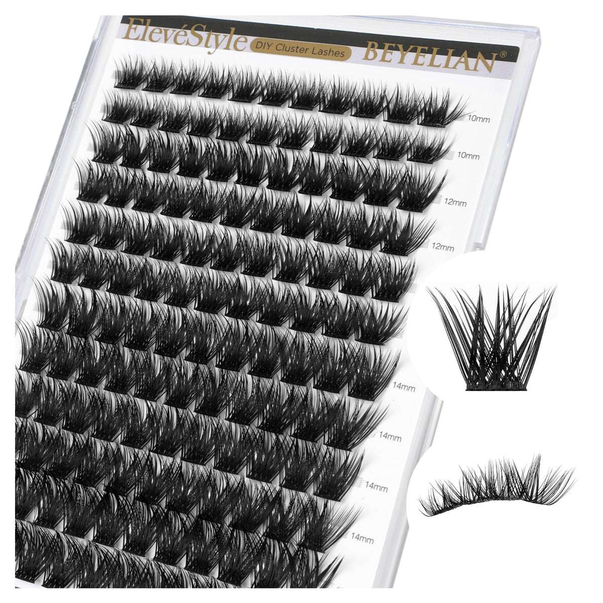 BEYELIAN D Curl Lash Clusters, Volume Cluster Eyelash Extensions, Soft Fluffy Eyelash Clusters/Cluster Lashes, Thin Band Lash Extension Clusters, Eyelash Clusters Individual Lashes DIY at Home