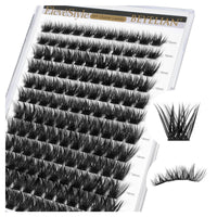 BEYELIAN D Curl Lash Clusters, Volume Cluster Eyelash Extensions, Soft Fluffy Eyelash Clusters/Cluster Lashes, Thin Band Lash Extension Clusters, Eyelash Clusters Individual Lashes DIY at Home