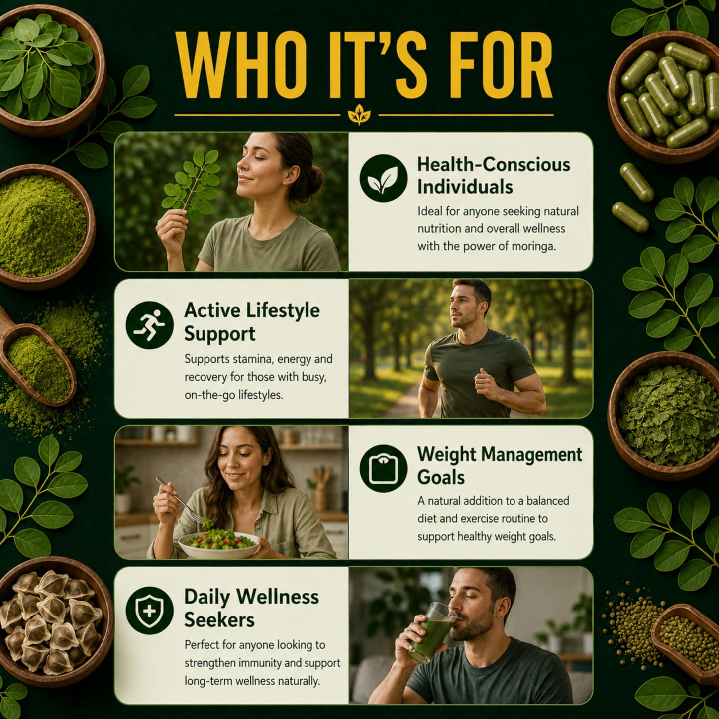 Puretrex Moringa Leaf Extract Capsules 10,000mg Equivalent 10:1, 120 Count, High Strength Organic Moringa Oleifera, BioPerine Black Pepper, Natural Energy Immunity Vitality Support, Vegan, Made in UK