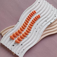 Orange Press on Nails Short Almond Shaped, SXVME 30 Pcs Thick Short False Nails Press ons Natural Natural Fit Acrylic Fake Nails For Women Daily Wear