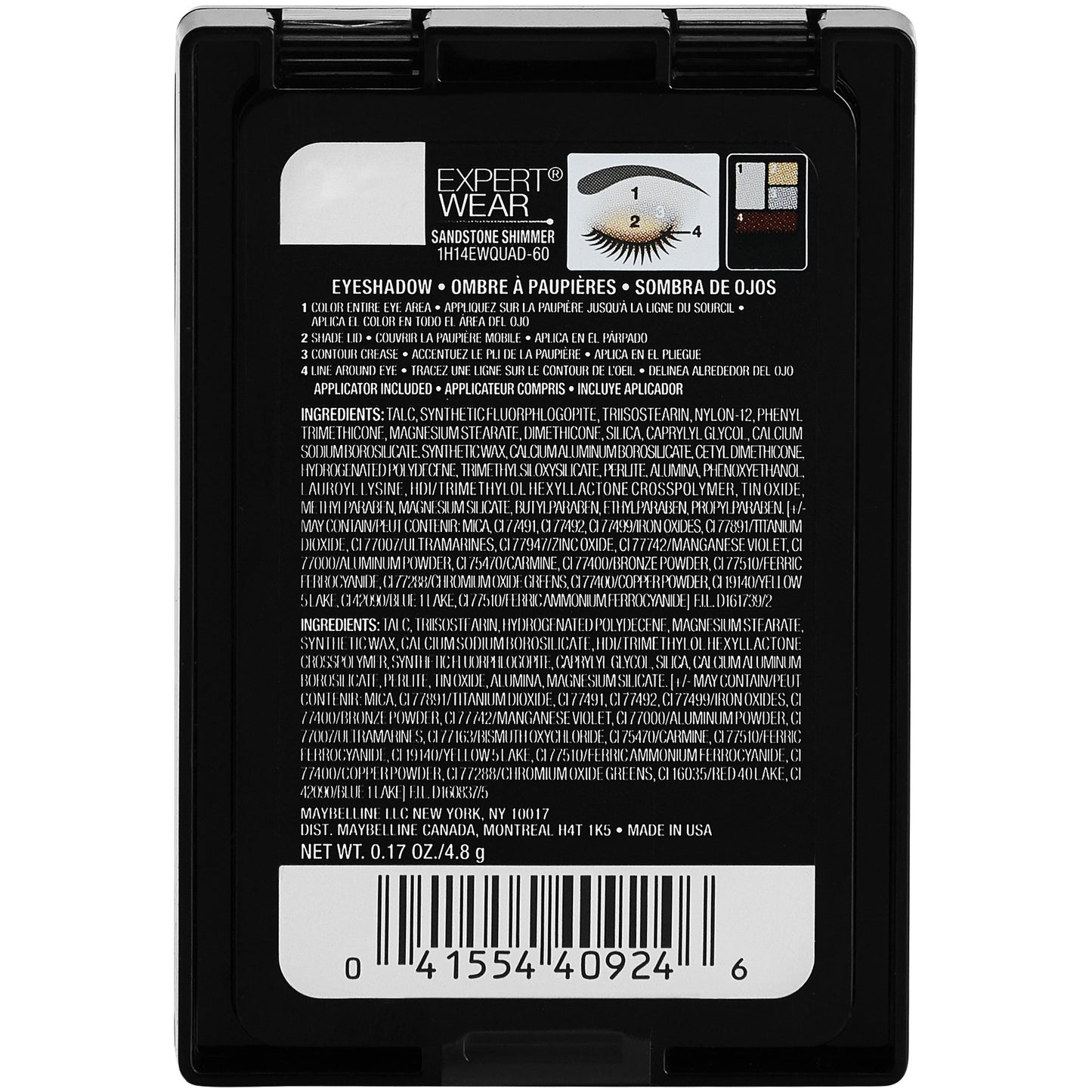 Maybelline New York Expert Wear Eyeshadow Quads, Sandstone Shimmer, 0.17 Ounce by Maybeline New York