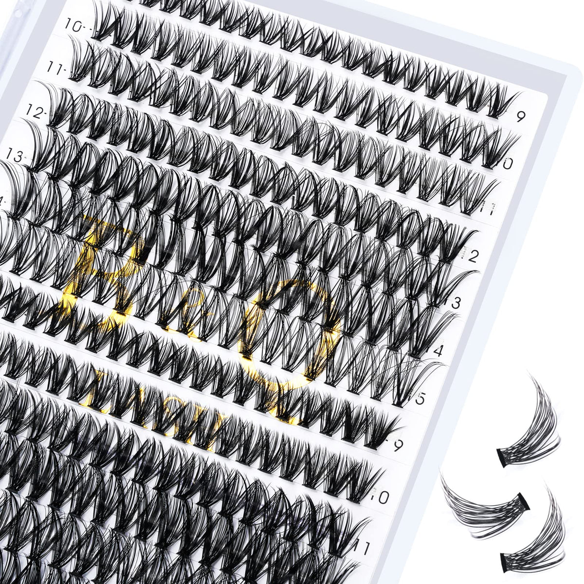B&Qaugen B&Q Lash Clusters 30D+40D-D-9-16MIX Lash Individual Lashes 280 Clusters Extensions DIY Eyelash Extensions at Home (30D+40D-D-9-16mix)