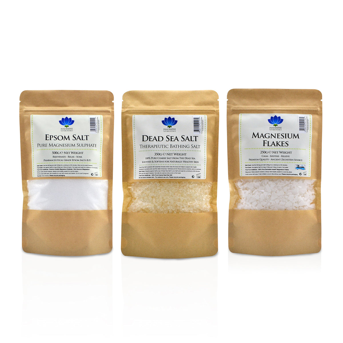 Innovative Naturopathics Magnesium Flakes - Genuine Zechstein Inside High Purity Magnesium - 250g Packet