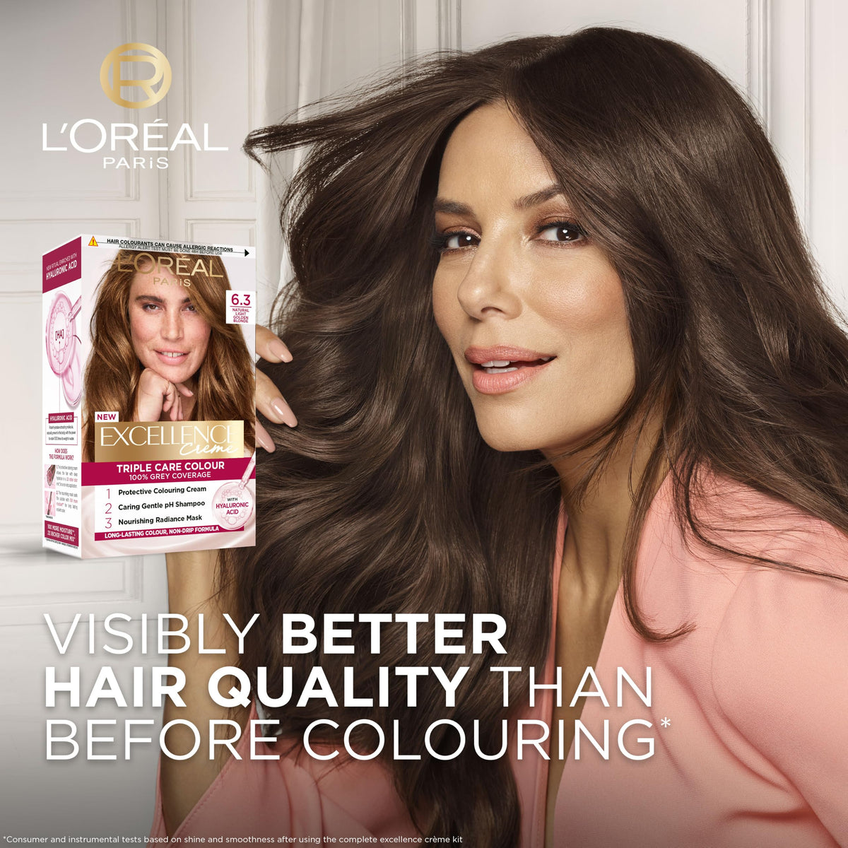 L'Oreal Paris L'Oréal Paris Excellence Crème Permanent Hair Dye, Radiant At-Home Hair Colour with up to 100% Grey Coverage, Pro-Keratin, Up to 8 Weeks of Colour, Colour: 6.3 Natural Light Golden Blonde