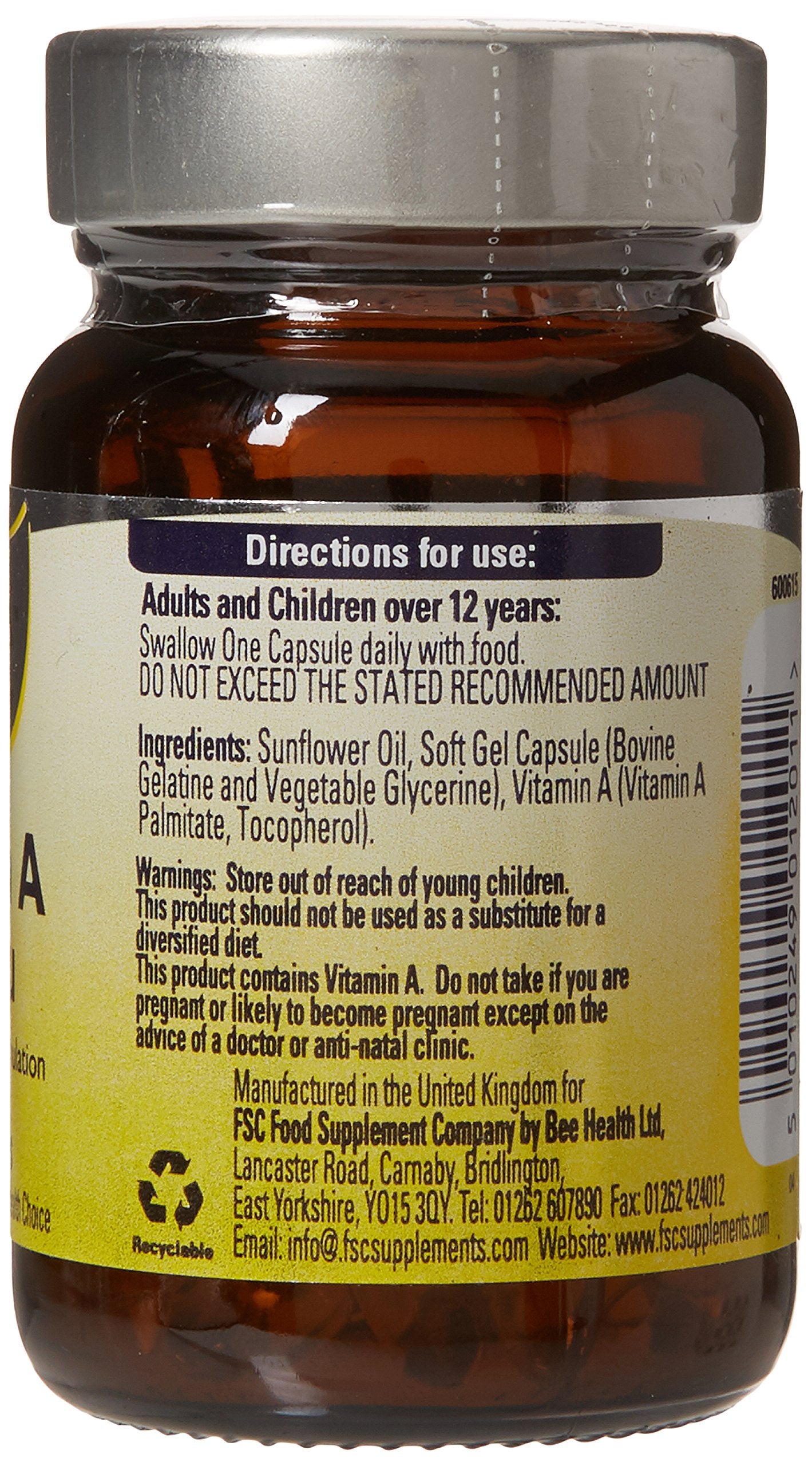 FSC 8000iu Vitamin A 90 Capsules