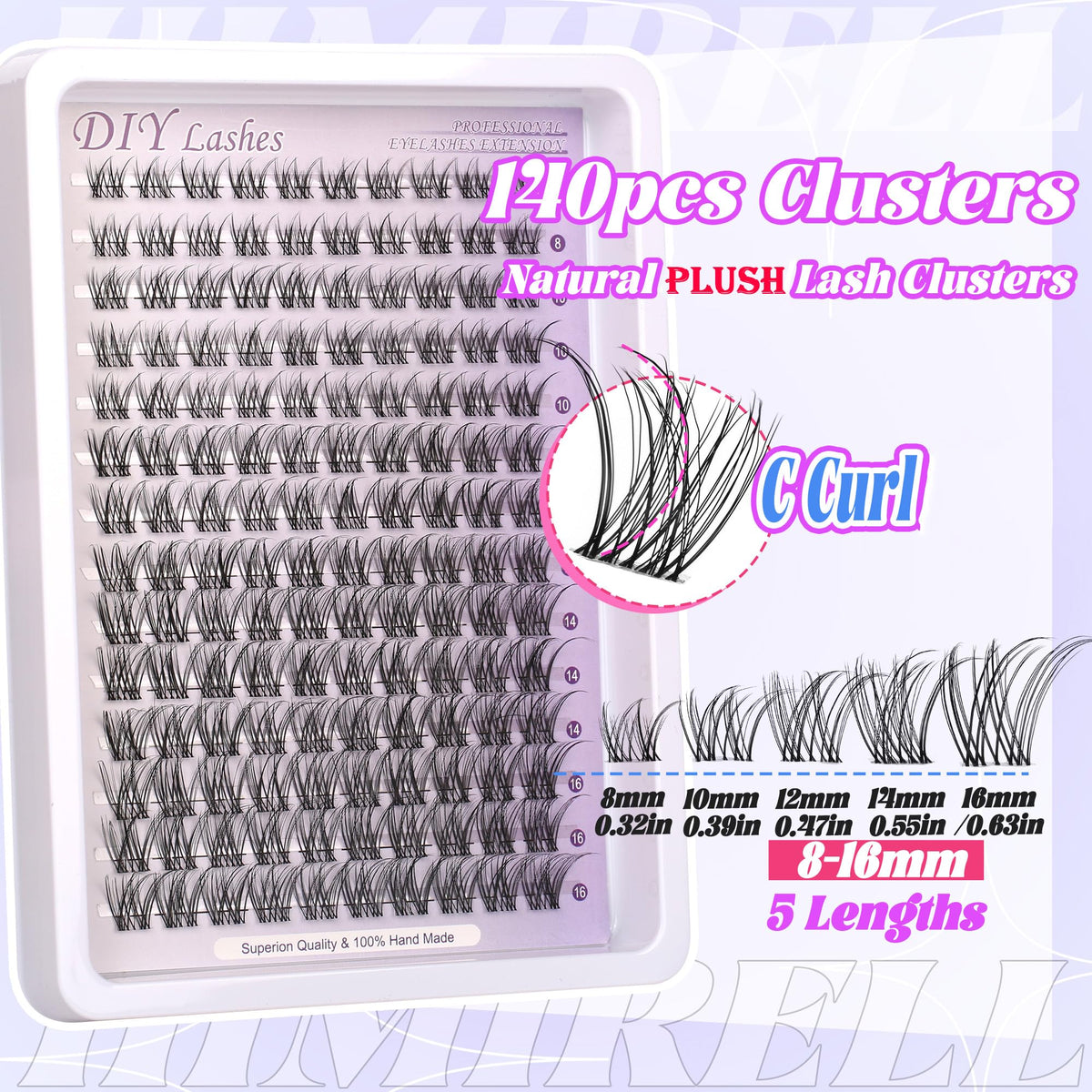Himirell False Eyelashes DIY Clusters Lashes Individuals Wispy Wet Look Fluffy Cat Eye Fake Eyelashes Faux Mink Lashes 5 Pairs Multipack