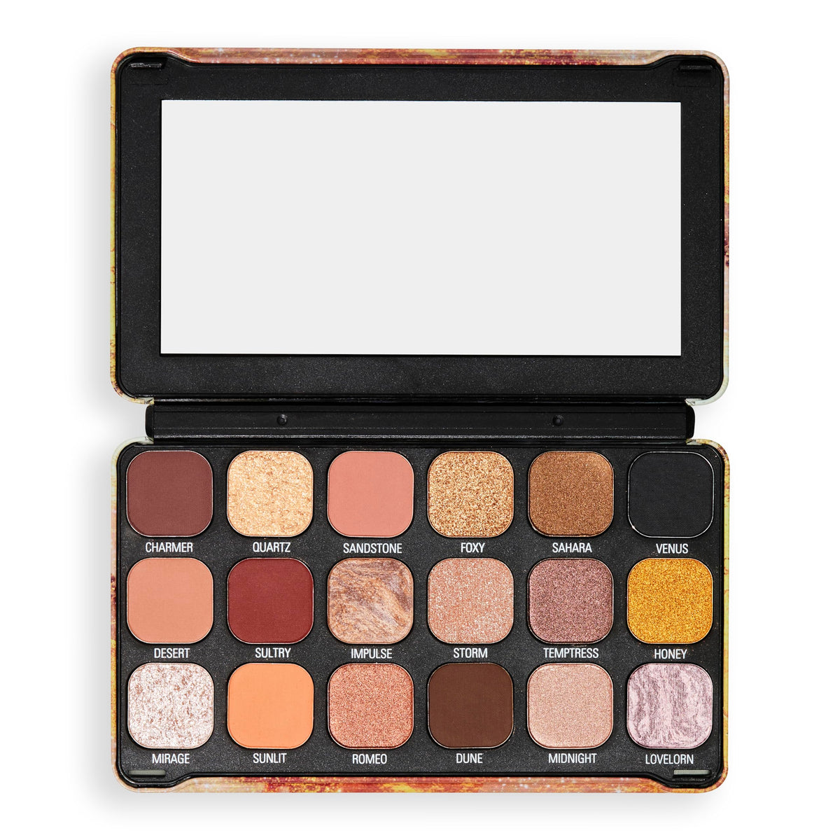 Revolution Beauty London Revolution Beauty, Forever Flawless Eyeshadow Palette, 18 Pigmented Makeup Shades of Mattes & Shimmers, Vegan & Cruelty-Free, Bronze Temptation