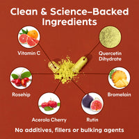 Quercetin Complex 500mg with Bromelain & Vitamin C - 90 Vegan Capsules – Antioxidant Immune Support with Rosehip, Bioflavonoids and Rutin - Made in The UK by Purolabs