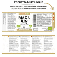 Organic Maca Capsules, 500mg - 180 Capsules. Gelatinised, Natural and Pure, from Organic Peruvian Maca Root. Vegetarian and Vegan Friendly. NaturaleBio