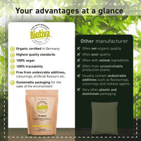 Biotiva Psyllium Husk Powder Bio 500g - Ground - Food Quality - Psyllium - Rich in Fibre - Bottled and Controlled in Germany