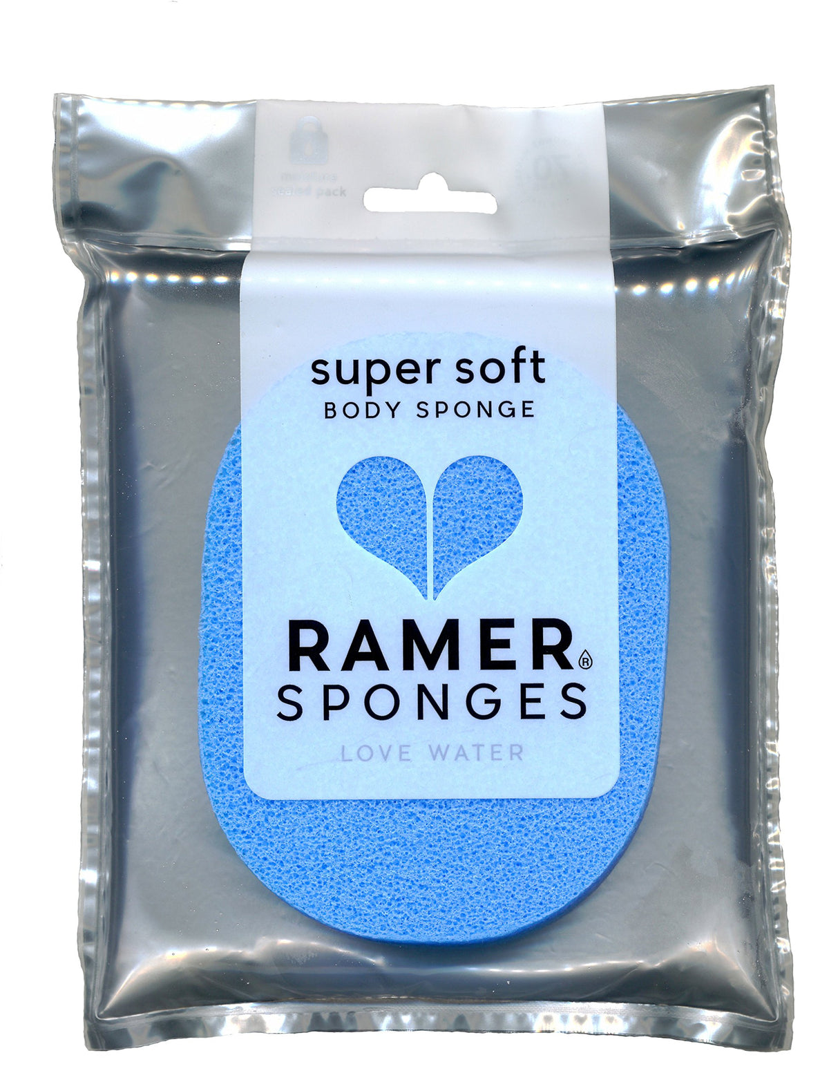 RAMER Ramer Shower Sponge - Super Soft Body Sponge Small (Blue)