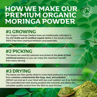 Organic Moringa Powder, Premium Certified Organic Pure Moringa 300g. Rich in Essential Vitamins & Minerals by Inner Vitality