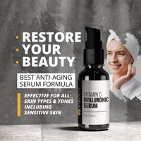 VITALITYVITS Vitamin C & E Serum With Hyaluronic Acid & Avocado Oil - Anti-Ageing & Wrinkle 30ml Pump