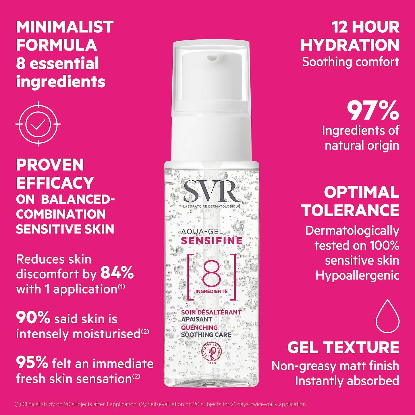 SVR SENSIFINE Cooling Aqua-Gel Cream for Hypersensitive, Irritated and Dry Skin, 40 ml