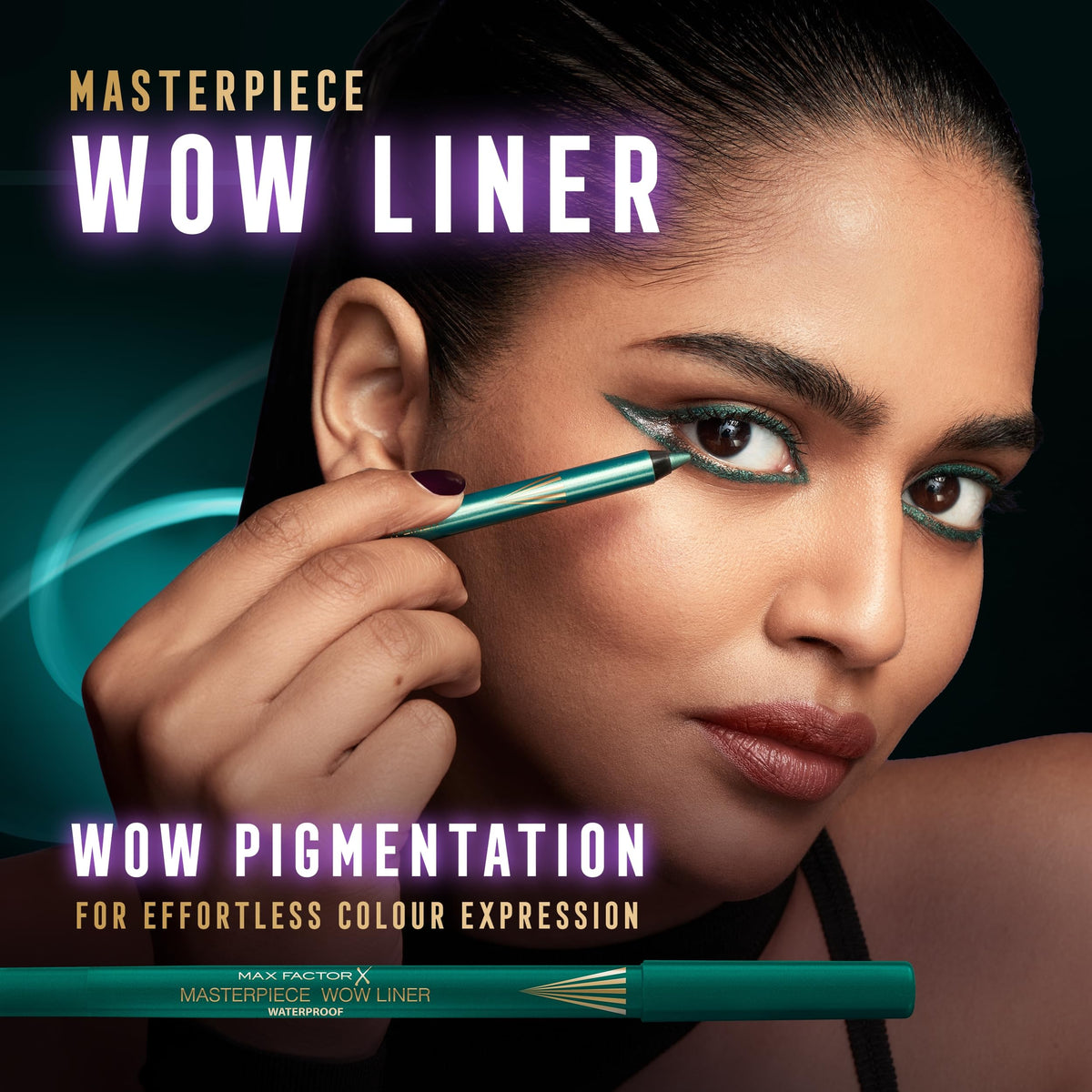 Max Factor Masterpiece Wow Liner, 310 Sable Black, 24-Hour Wear Eyeliner, High Colour Payoff, Waterproof and Smudgeproof, Vegan