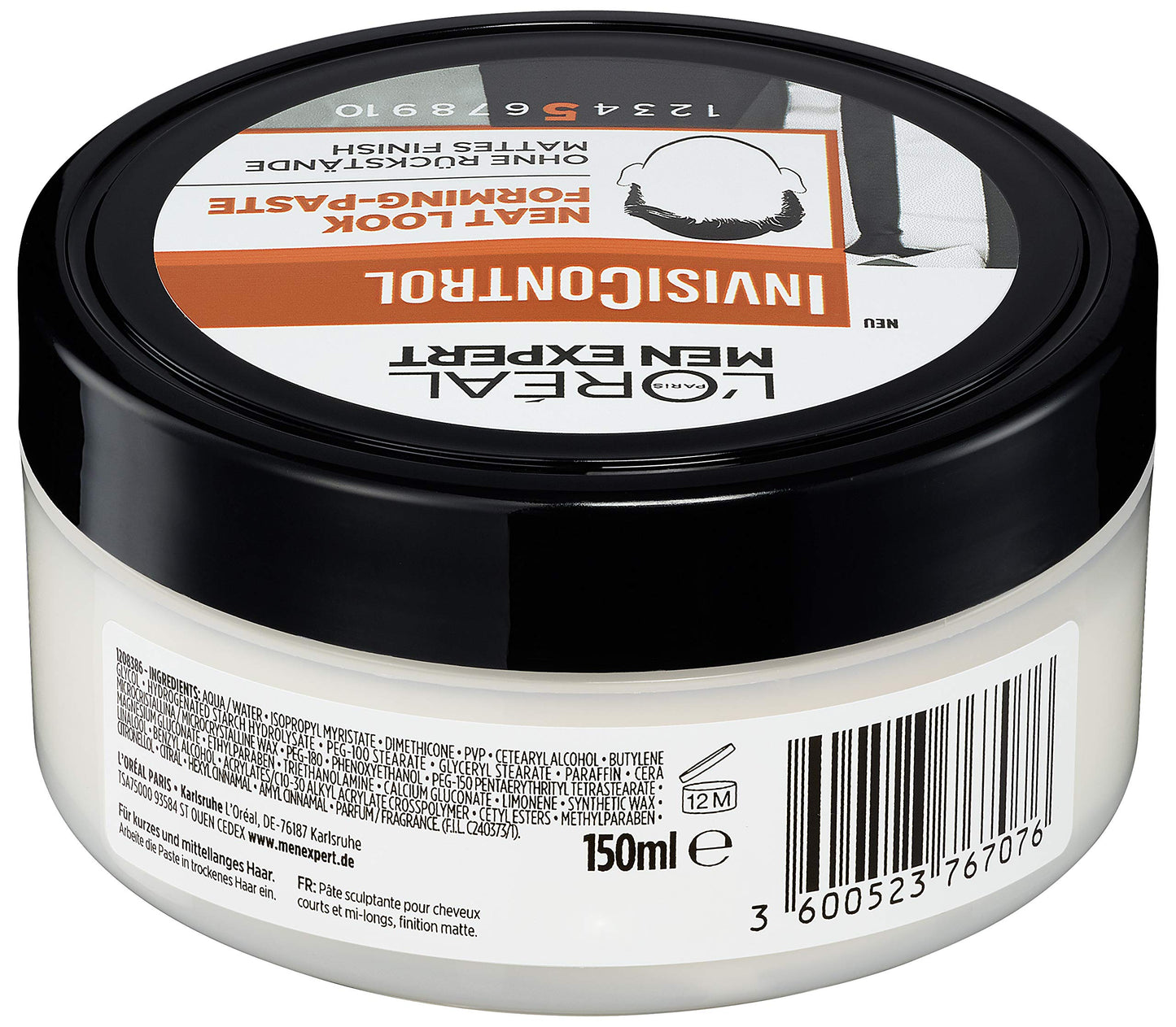 L’Oréal Paris men expert L'Oréal Men Expert InvisiControl Neat Look Forming Paste, for Nourished & Natural Styles, Can be Modelled as You Like Without Gluing, 150 ml