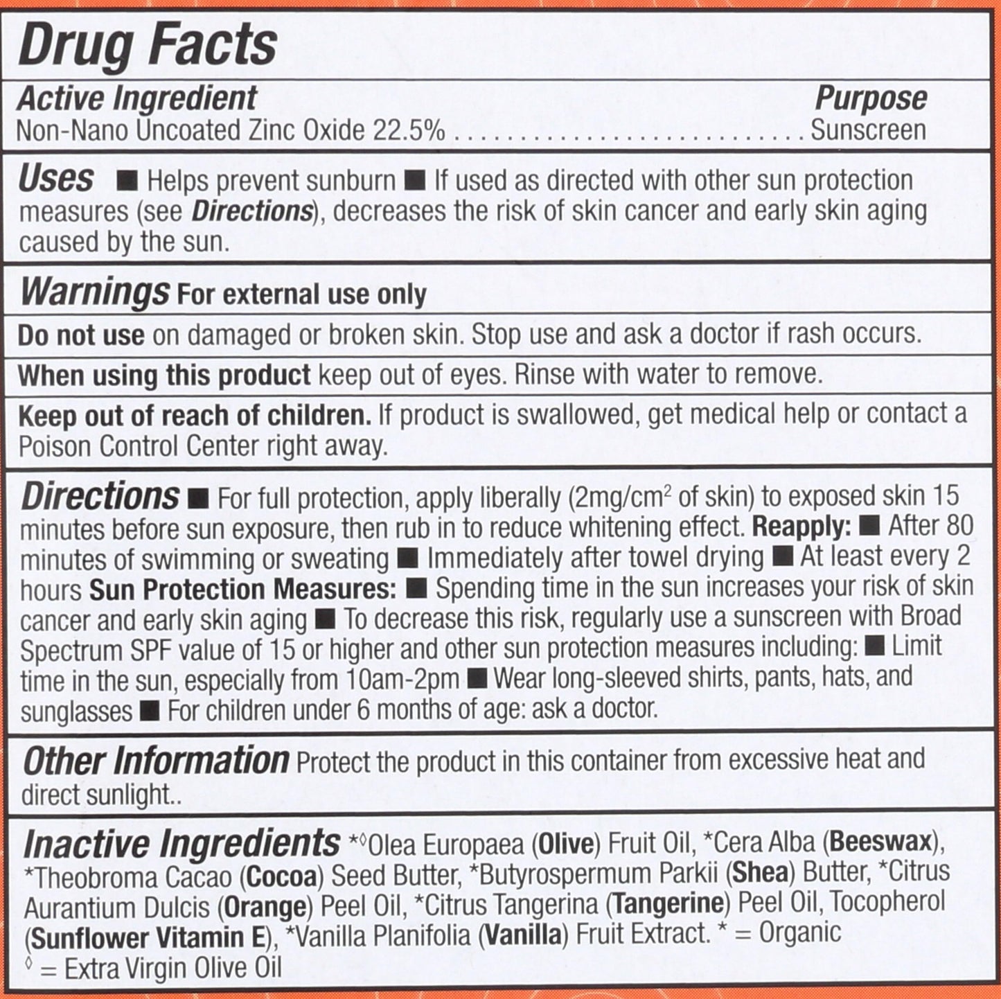Badger Company, Kids Sport Sunscreen All Season Face Stick, SPF 35, Tangerine & Vanilla, .65 oz (18.4 g)