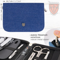3 Swords Germany - brand quality 10 piece manicure pedicure grooming kit set for professional finger & toe nail care scissors clipper fashion leather case in gift box, Made by 3 Swords (6738)