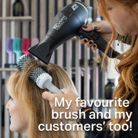 Olivia Garden Expert Blowout Shine – White & Grey - 80 - Ceramic Coated Round Brush for Smooth Blowout, Frizz-Free Hair & Radiant Shine