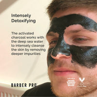BARBER PRO Face Putty Peel Off Mask with Activated Charcoal | Detoxifying, Cleansing, & Brightening | Peel Off Face Masks | Mens Skincare |