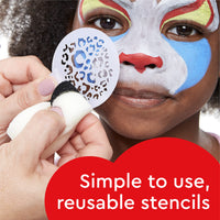 Snazaroo Animal World Face Painting Palette Kit for Kids & Adults, 8 Colours, 13pcs, Stencils, Brush, Sponge, Guide, Water Based, Easily Washable, Non-Toxic, Makeup, Body Painting & Parties