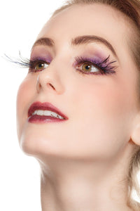 Dorisue P4 One Pair Red Blue Feathered Eyelashes Coloured Rainbow show False Eyelash Fake Lashes