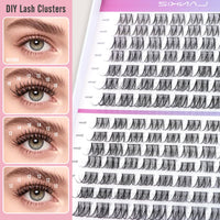 LANKIZ Cluster Lashes,Lankiz Individual Eyelashes C+D Curl 10-16mm Reusable DIY Individual Lashes Hypoallergenic Eyelash Clusters for Daily Wear and Events(Hybird)