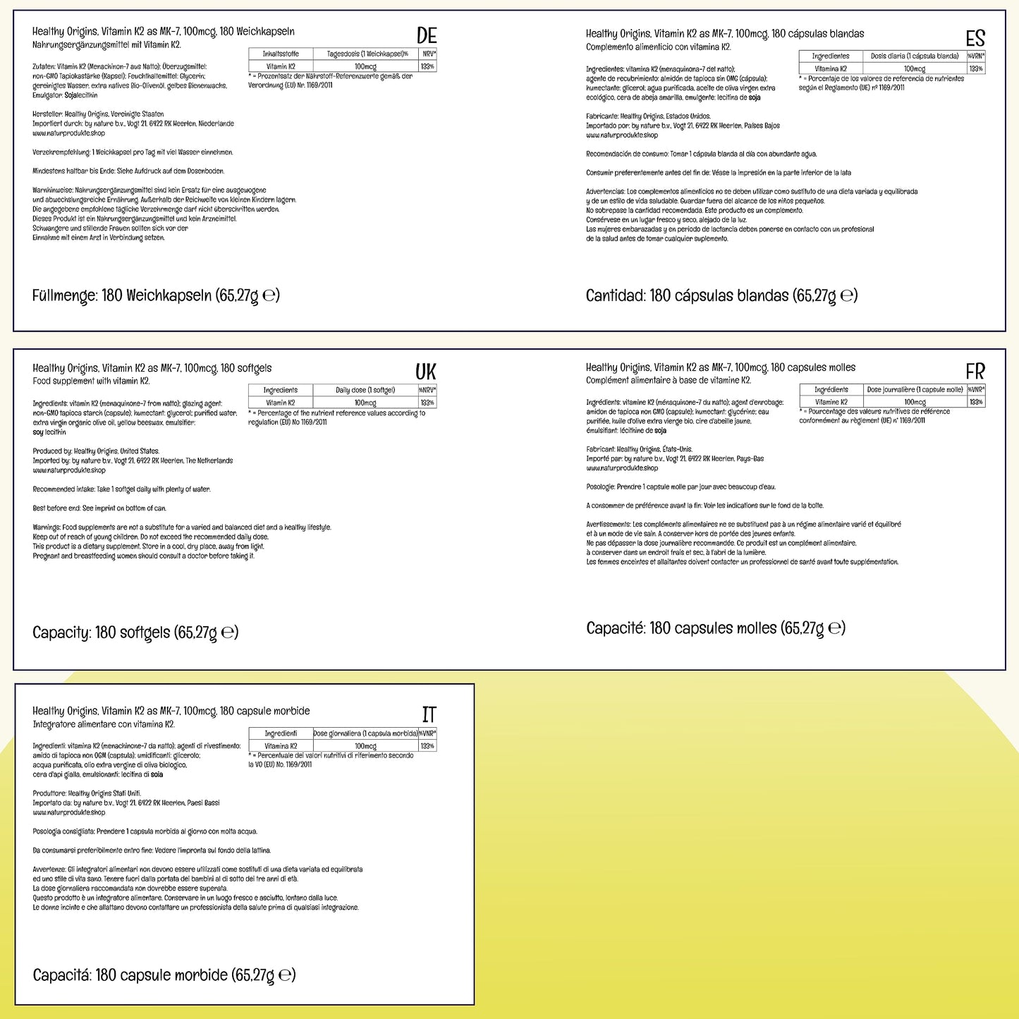 Healthy Origins, Vitamin K2 as MK-7, 100 mcg, 180 Vegetarian Softgels, Laboratory Tested, High Strength, Gluten Free, SOYA Free, Non-GMO