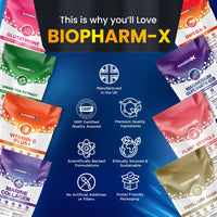 Biopharm-X 1500mg Glucosamine Sulphate 2KCL + Vitamin C (180 Tablets - 1 Per Day / 6 Month Supply)