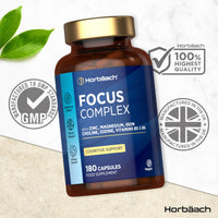 Horbäach Nootropic Brain Supplements | 180 Vegan Capsules | Cognitive Complex Enhancer for Energy, Focus & Mental Performance | by Horbaach