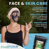 FoodPURA Food PURA® 100G Pure 100% Natural Coconut Activated Charcoal Food Grade Powder - Teeth Whitening, Detox & Bloating Relief