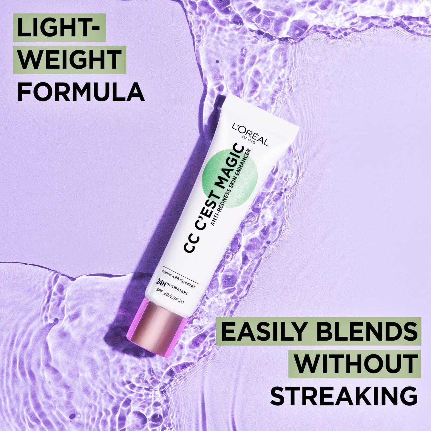 L'Oreal Paris L'Oréal Paris Magic CC Cream with SPF 11, Anti-Redness and Colour Correcting, With Vitamins B5 and E, Lightweight Hydrating Formula Adapts to Skin Tone for a Natural Glowy Finish, 30 ml