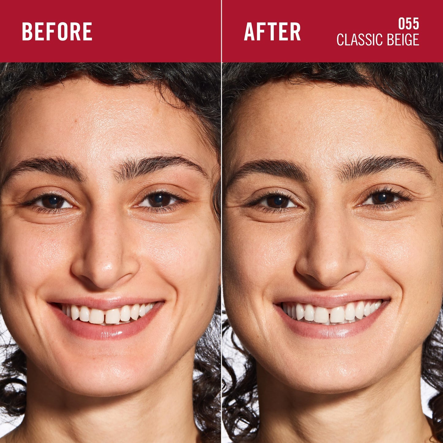 Rimmel Multi-Tasker Wake Me Up Foundation & Concealer, 055 Classic Beige, Depuffs & Brightens Dark Circles, Metallic Cooling Applicator, Caffeine & Victamin C, 2% Niacinamide, Vegan, Cruelty free