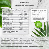 Horbäach Ashwagandha Capsules 5000mg | Calm Complex with High Strength B Vitamins (B1, B2, B3, B6 & B12) and Amino Acids | Formula for Men & Women | 60 Vegan Capsules | by Horbaach