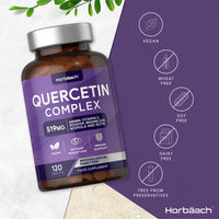 Horbäach Quercetin Supplement 760mg Complex | 120 Vegan Tablets | Providing 519mg of Quercetin with Bromelain, Vitamin C, Rosehip, Acerola and Rutin | by Horbaach