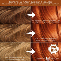 Copper Hair Dye Permanent with Plex Hair Care, PPD free hair dye 100% Grey Hair Coverage hair dye kit Ginger Permanent Hair Colour for women or men Cruelty-Free Vegan Hair Dye Smart Beauty (pack of 3)