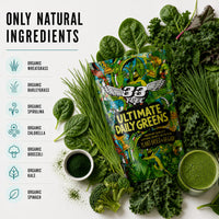 33Fuel Daily Greens Powder - UPF-Free Premium Superfood & Fibre Blend for Gut Health with only Natural Ingredients, Daily Greens Super Blend, Vegan, Handmade in the UK – Orange