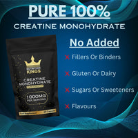 Nutrition Kings Creatine Monohydrate 1000mg – 60 Vegan Capsules – Muscle Growth, Strength, Endurance, Workout Recovery – Vegan Supplement