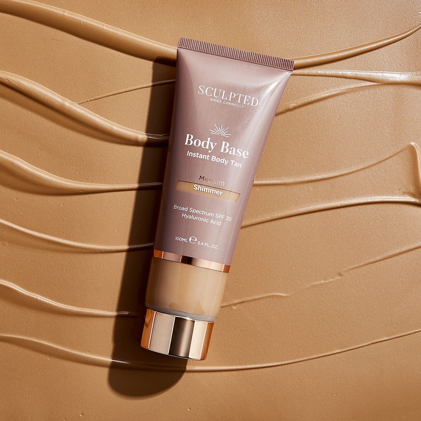 SCULPTED by Aimee Connolly Body Base Instant Tan from Sculpted by Aimee Connolly 100ml - Water-Resistant, Hydrating, Luminous Lotion with SPF30 for an Instant Natural Tan (Medium Matte)