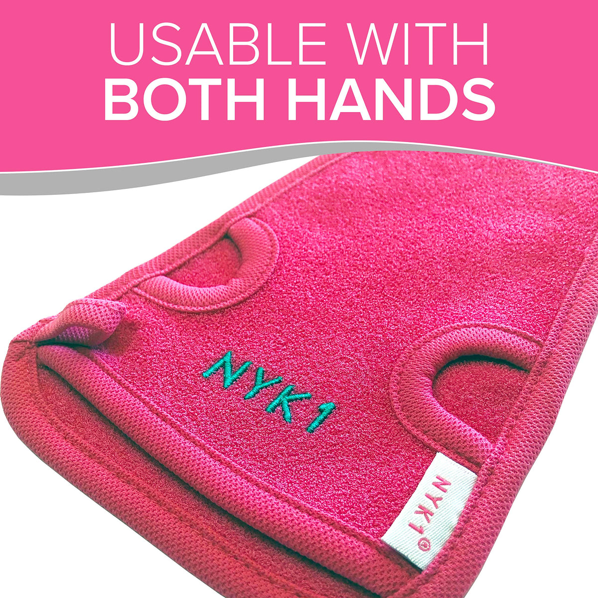 DEEP Exfoliation Body Exfoliator Mitt for Dead Skin Removal (Pink) NYK1 Exfolimitt Exfoliating Glove for Smooth, Healthy & Glowing Skin - Washable, Quick-Drying & Gentle On Skin