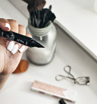 Eyeliner Stamp – Wingliner by Lovoir Black, waterproof, smudgeproof, winged long lasting liquid eye liner pen, Vamp style wing, 2 Pens In A Pack (8mm Mini, Midnight Black)