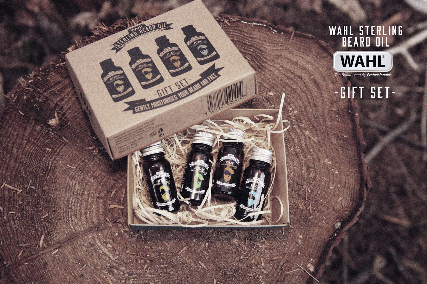 Wahl Beard Oil Gift Set 4 X 10 ml Fragrances, Gifts for Men