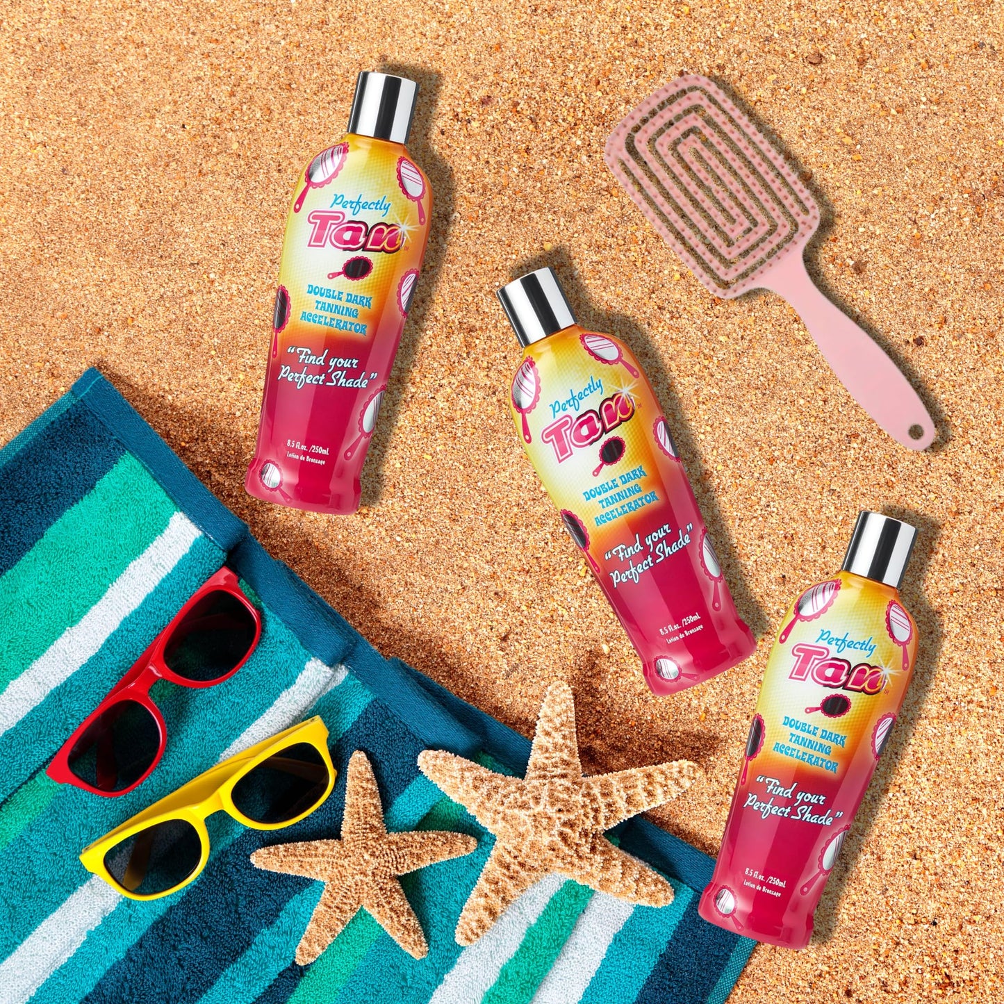 DCF Success Tan Tanning Perfectly Accelerator Lotion 3 Pack – 250ml Each, Ultra-Hydrating Indoor/Outdoor Formula with Aloe Vera, Sunflower & Monoi de Tahiti Oil, Includes Tanning Goggles