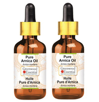 Greenwood Essential Pure Arnica Oil (Arnica montana) with Glass Dropper for Skin & Hair 100ml x 2 (6.76 oz)