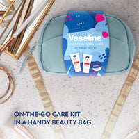 Vaseline On-The-Go Beauty Bag Gift Set with 2 anti-bac hand creams and a lip balm for moisturised lips and hands 3 piece